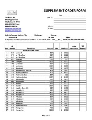 Ok Life Care Order Form - Fill and Sign Printable Template Online