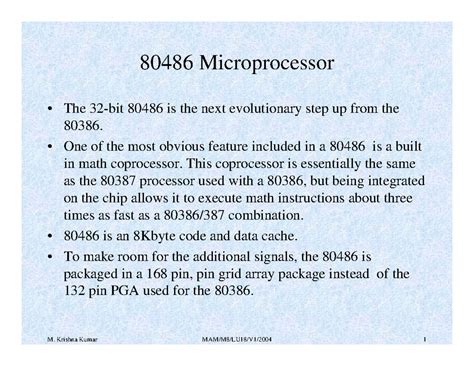 M8L2 - MP 80486 Microprocessor Architecture Notes and Signals - Studocu