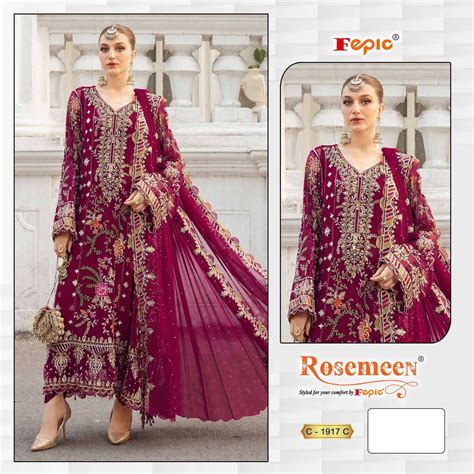 FEPIC ROSEMEEN C 1917 ORGANZA HEAVY EMBROIDERED PAKISTANI SUITS AT BEST ...