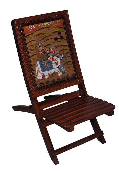 Rajasthali Indian Wooden Chair Handicraft Hand Carved Royal Elephant ...