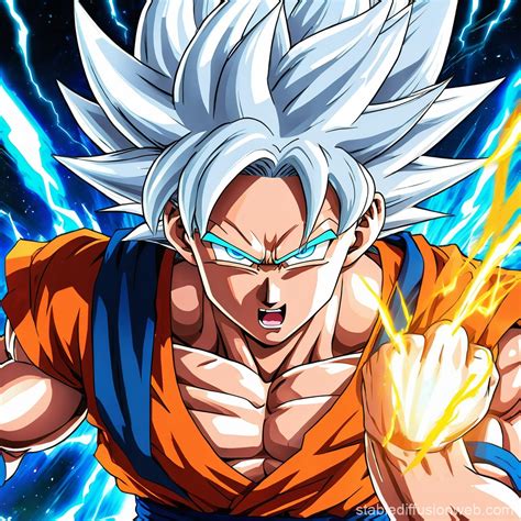 goku powering up into white hair super saiyan god Prompts | Stable ...