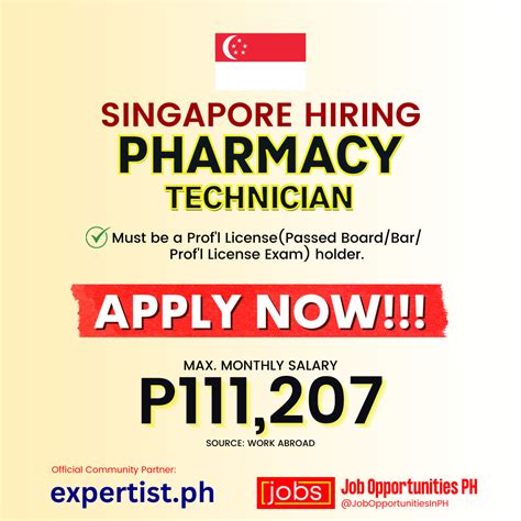 Job Opportunities for Pharmacy Technician in Singapore - Apply Now ...