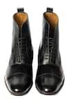 Buy Black Handcrafted Leather Boots For Men by Artimen Online at Aza ...