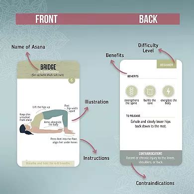 Yoga Cards Workout Cards Yoga Poses Poster Yoga Stuff Set Of 50 Flash Cards