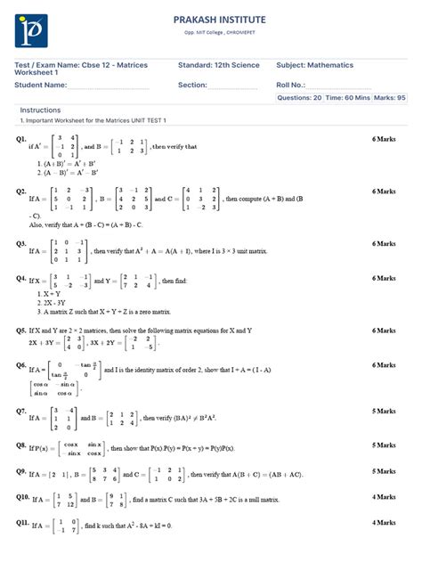 Image result for Class 12 Maths Matrices Formula Sheet