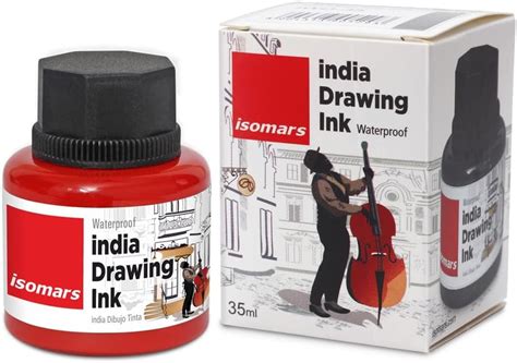 Isomars Waterproof Drawing Ink with Dropper – 35ml - Red | India Ink ...