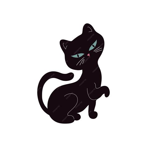 Animated Black Cat With Green Eyes