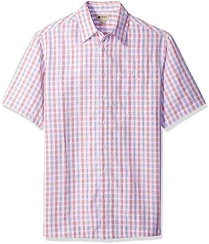 Haggar Men's Big and Tall Short Sleeve Sueded Microfiber Woven Shirt ...