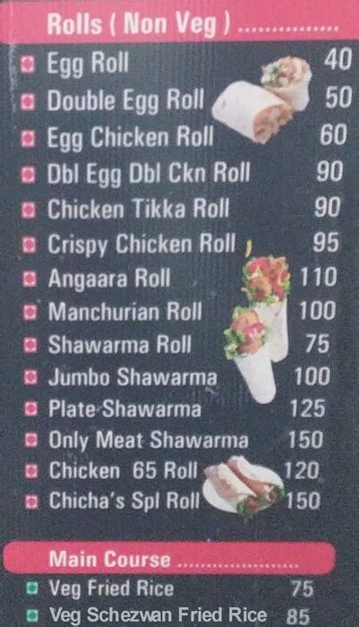 Menu at INDIAN ZAIKA ROLL, Bengaluru