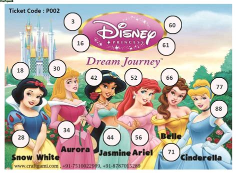 Craftgami - Princess Theme Tambola Tickets - Housie Tickets (24 Tickets ...