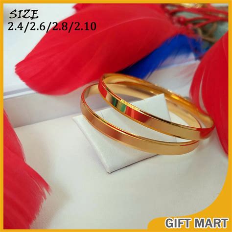 Gold Plated Guarantee Plain gold 2 Bangle for Women Bangel Fashion ...