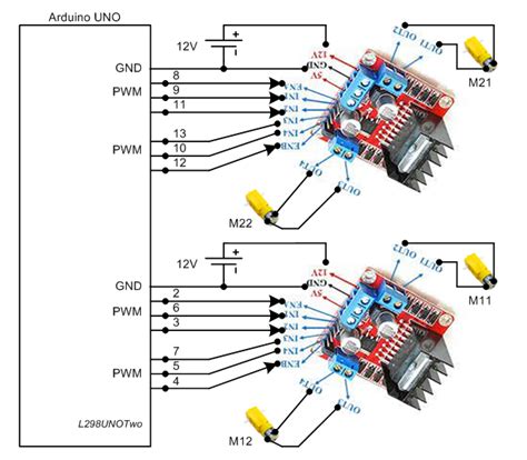 Two L298N connection with Arduino - Motors, Mechanics, Power and CNC ...