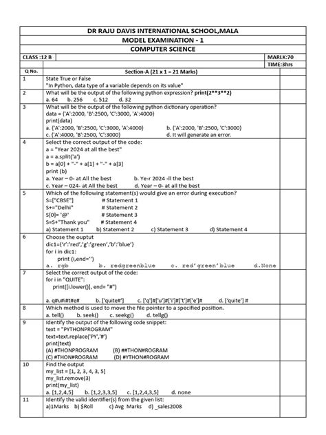 Class 12 Computer Science Modal Questions Solutions 的图像结果