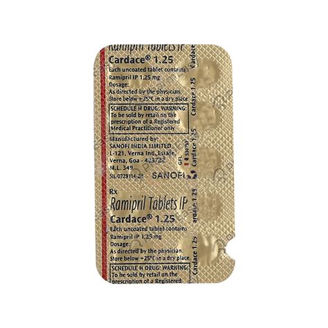 Cardace 1.25 MG Tablet (10): Uses, Side Effects, Price & Dosage | PharmEasy