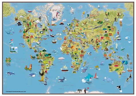World Map for Kids – Map of the World for Kids [PDF] – World Map Blank