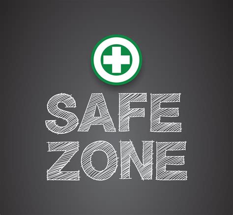 Safe zone handwritten style, safety first concept, Vector illustration ...