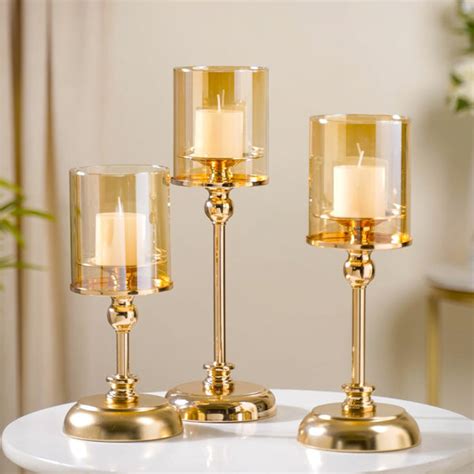 Hurricane Metal Candle Holder Stand Set Of 3 Online - Premium Candle ...