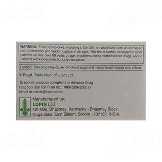 L Cin 250 Tablet: Uses, Side Effects, Price & Substitutes