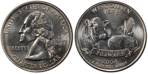 2004-D 25C FS-5901 Wisconsin Extra Leaf High (Regular Strike ...