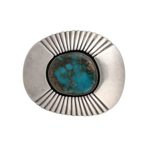 Navajo Silver Pendant with Bisbee Turquoise Cabochon, c.1960 | Shiprock ...