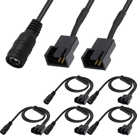 Buy DKARDU DC to 4 Pin/3 Pin PC Fan, 5 PCS DC 5.5mm x 2.1mm Female Plug ...