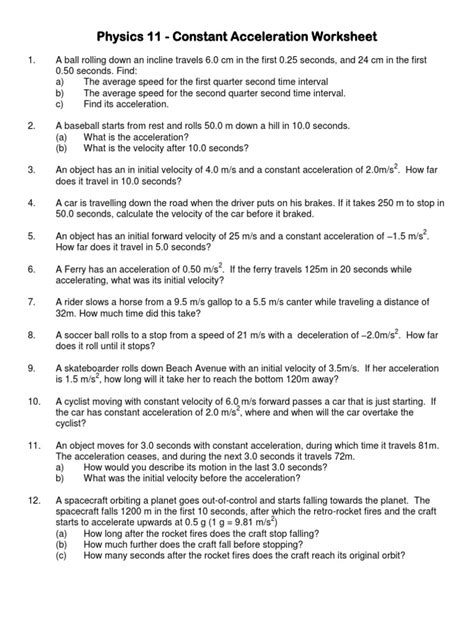 Image result for Physics Acceleration Graphs Worksheet