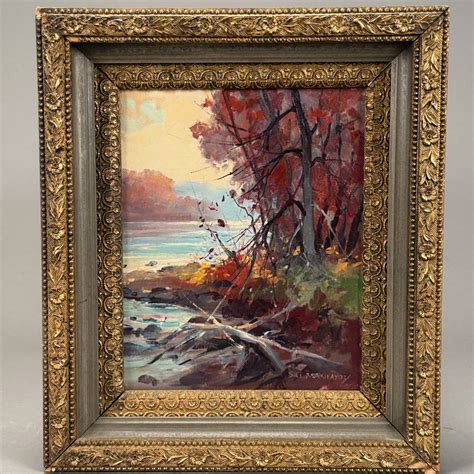 LOT 033 STEPHEN G. MANIATTY, “DEERFIELD RIVER”, OIL ON CANVAS BOARD ...