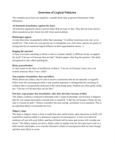 Image result for Logical Fallacy Examples