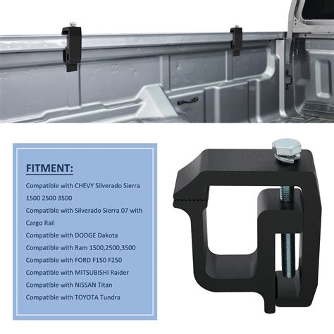 UOBMALL Truck Cap Topper Mounting Clamps Camper Shell for Chevy Silverado Sierra 1500 2500 3500 ...