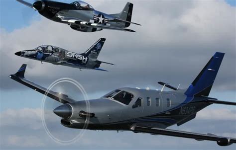 Wallpaper the sky, flight, aviation, P-51D, SOCATA TBM, L-39C for ...