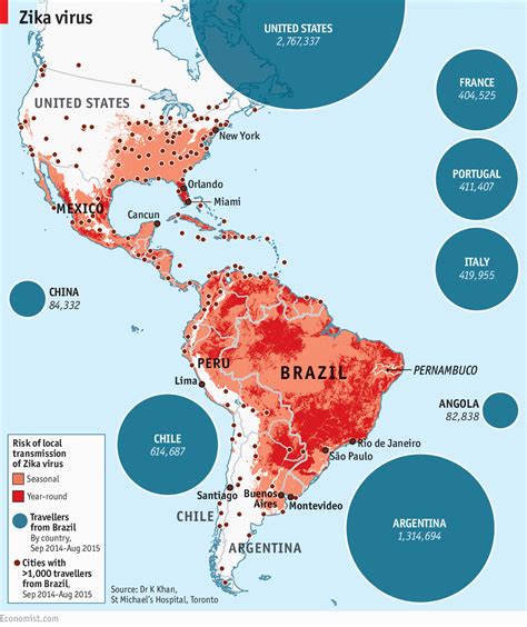 Daily chart: The spread of Zika virus | The Economist
