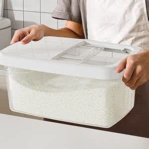 Vruta Rice Bucket, Grain food Storage with Lid, Kitchen Rice Storage ...
