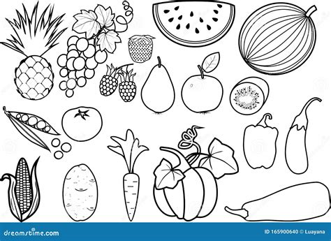 Fruit And Vegetable Coloring Pages Free at Rachel Molloy blog