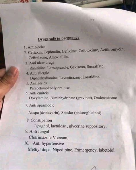 Safe drugs in pregnancy - MEDizzy