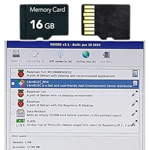16GB Raspberry Pi Noobs Preloaded Micro SD Card, Class 10, Works with ...