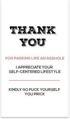 Andaz Press Funny Bad Parking Cards, Thank You For India | Ubuy