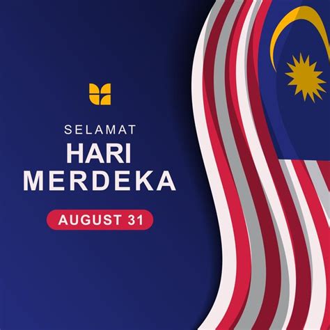 Malaysia independence day greeting poster with flag | Premium Vector