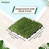 Sharpex Artificial Grass Deck Tiles Interlocking|6 Piece Floor Decking ...