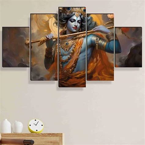SAF Radha Krishna Paintings For Wall Decoration-Set Of Five,3D Modern ...