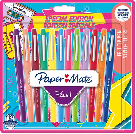 Paper Mate Flair Felt Tip Pens Medium Point (0.7mm) Assorted Retro ...