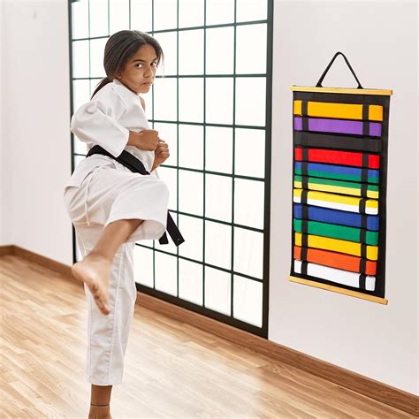 Winartton 12Belts Karate Belt Display Rack with Bamboo Frame, India | Ubuy