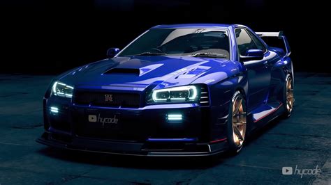 R34 Nissan GT-R Looks Like a Nismo Supercar in Glossy Widebody ...