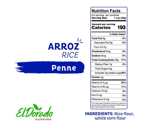 El Dorado Gluten Free Pasta, maíz, arroz y arroz integral, vegano ...