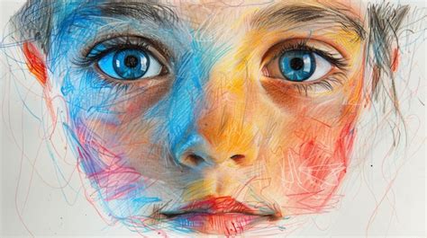 5 year olds scribble drawing of face ar 169 style raw stylize 750 job ...