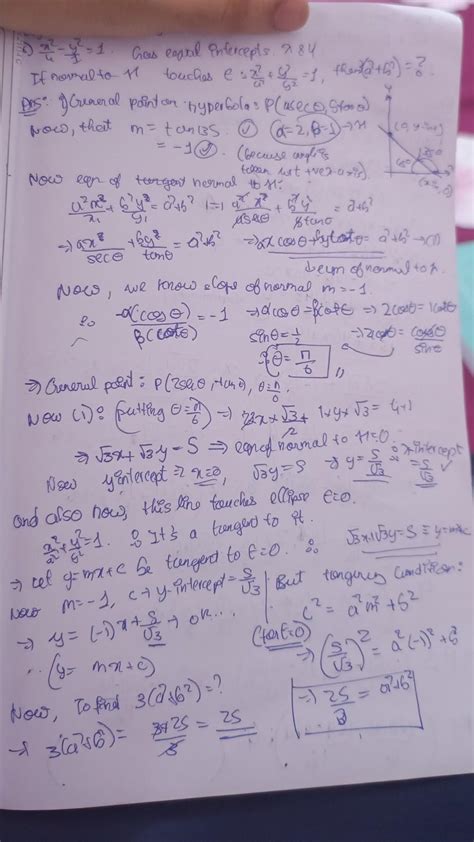 [JEE ADV Level] A normal to the hyperbola x^2/4-y^/1=1 has equal ...