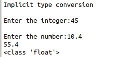 Sample code for implement the type conversion in python | S-Logix