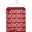 Amazon Brand - Solimo Satin Hanging Jewellery Organiser with 20 Pouches ...