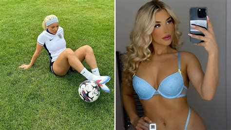 Glam footballer Madelene Wright looks stunning in England kit to show off skills as fans ...