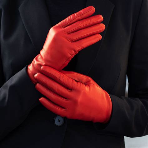 Touchscreen Red Leather Gloves Women - Handmade in Italy | Leather ...