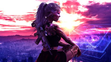 Cyberpunk Girl With Gun 4k Artwork Wallpaper,HD Artist Wallpapers,4k ...